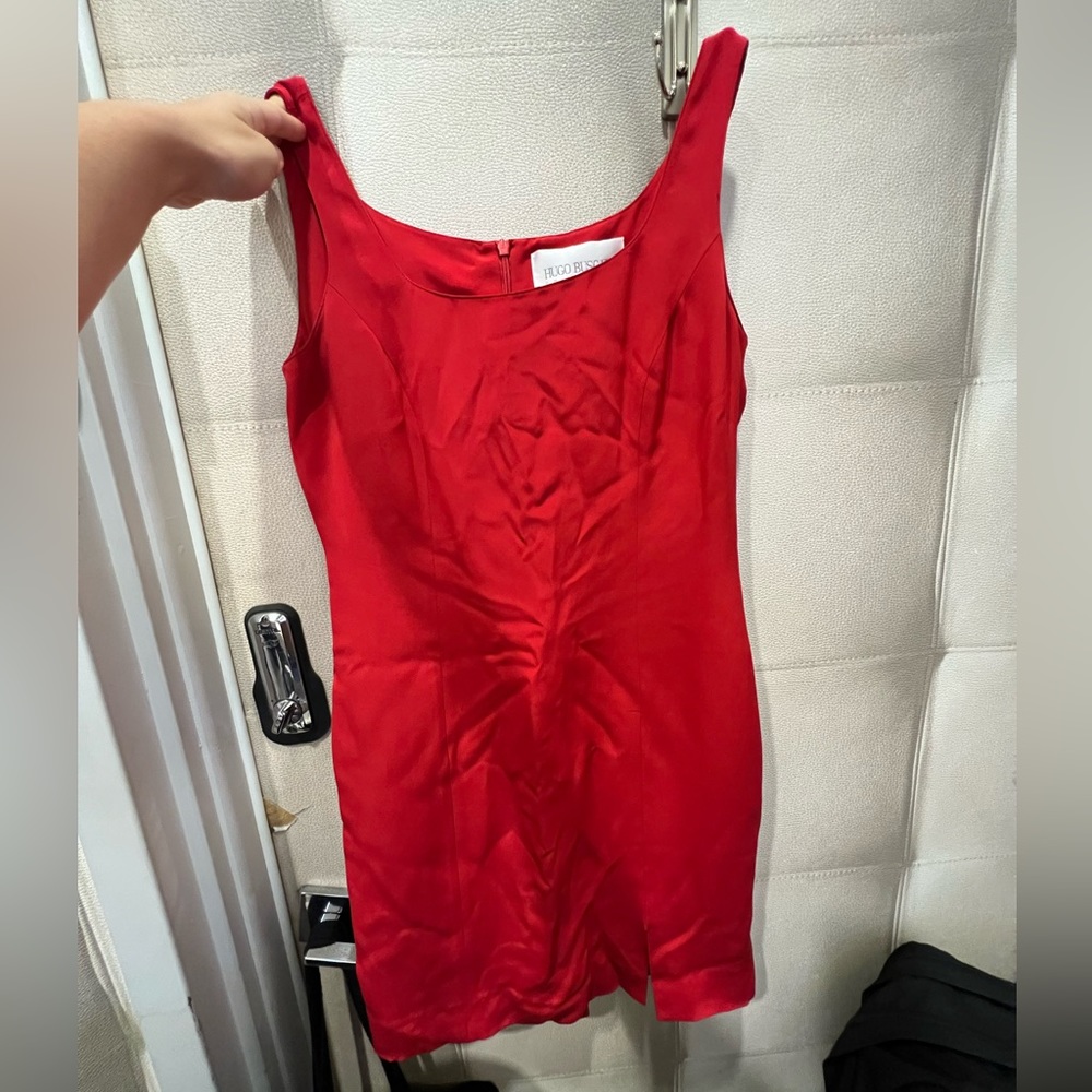 Red Sleeveless Sheath Dress by